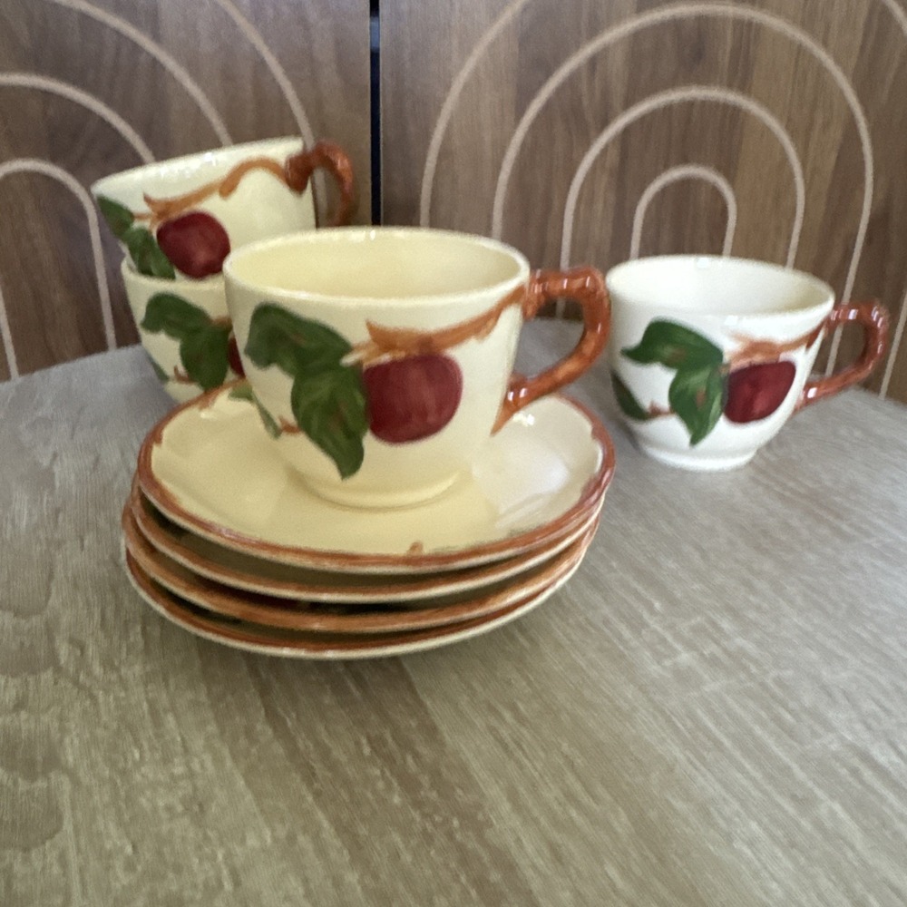 Franciscan Apple  Dinnerware Coffee/ Tea Cup And Sauser Set Of 4 Made In USA
